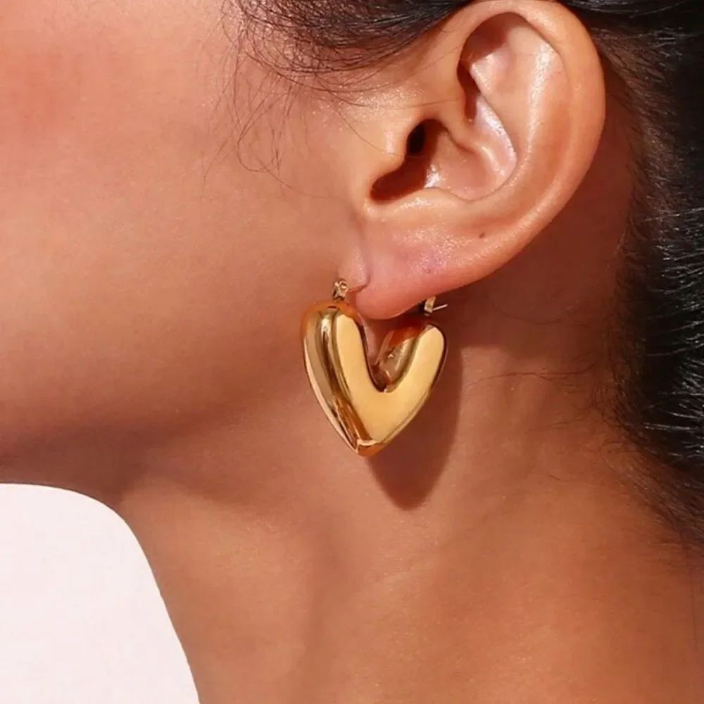heart hoop earrings #860